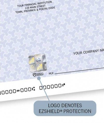EZShield logo on a check denotes EZShield Protection