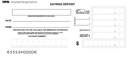 Savings Deposit Car Box Counter Form