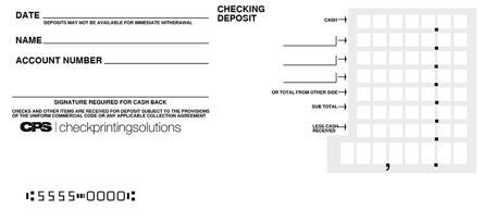 Checking Deposit Counter Form