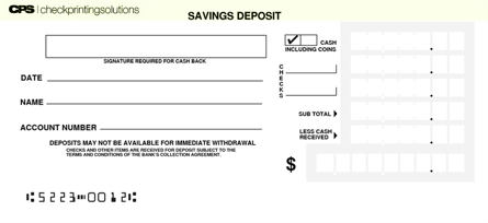Yellow Savings Deposit Counter Form