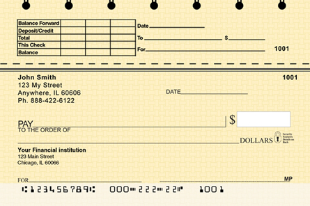 Yellow Safety Top Stub Checks