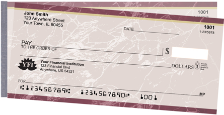 Burgundy Marble Side Tear Checks