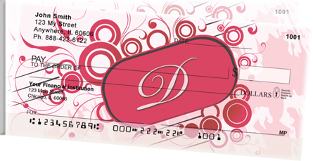 Stylish Monogram D Side Tear Personal Checks