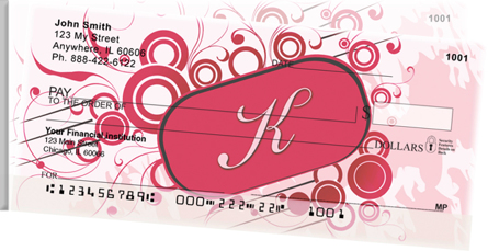 Stylish Monogram KSide Tear Personal Checks