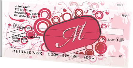 Stylish Monogram M Side Tear Personal Checks