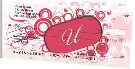 Stylish Monogram U Side Tear Personal Checks