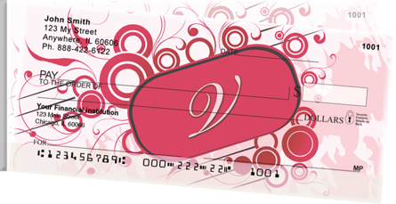 Stylish Monogram V Side Tear Personal Checks