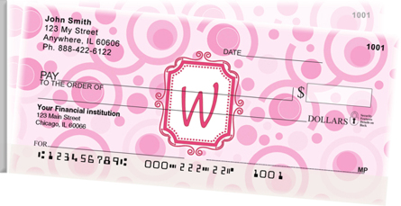 Bubbly Monogram W Side Tear Personal Checks