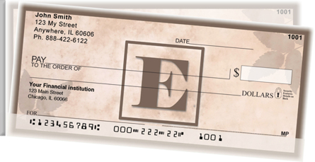 Simplistic Monogram E Side Tear Checks