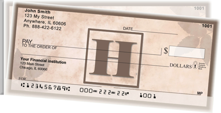 Simplistic Monogram H Side Tear Checks