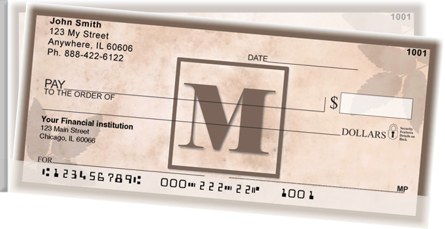 Simplistic Monogram M Side Tear Checks
