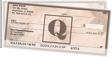 Simplistic Monogram Q Side Tear Checks