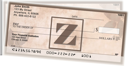 Simplistic Monogram Z Side Tear Checks