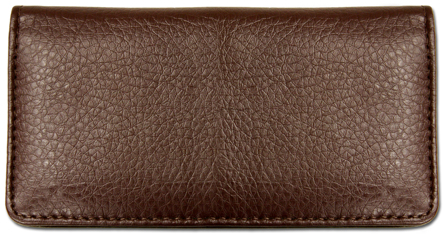 Dark Brown Textured Leather Checkbook Cover