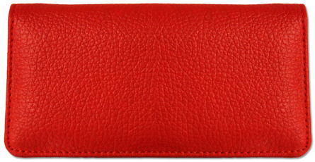Red Textured Leather Checkbook Cover