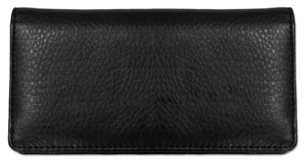 Black Textured Leather Checkbook Cover