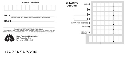 Checking Deposit Car Box Counter Form Style 4