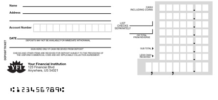 Checking Deposit Car Box Counter Form Style 5 (RRD)
