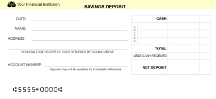 Yellow Savings Deposit Counter Form Style 3
