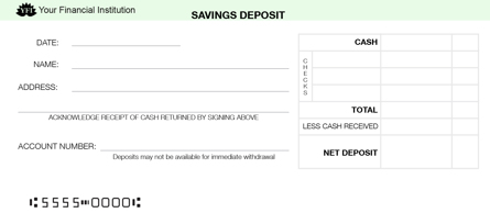 Green Savings Deposit Counter Form Style 3