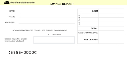 Yellow Savings Deposit Car Box Counter Form Style 3