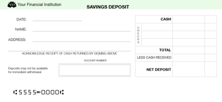 Green Savings Deposit Car Box Counter Form Style 3