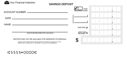 Savings Deposit Counter Form Style 5