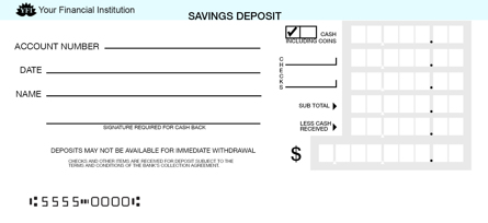 Blue Savings Deposit Counter Form Style 5