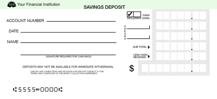 Green Savings Deposit Counter Form Style 5