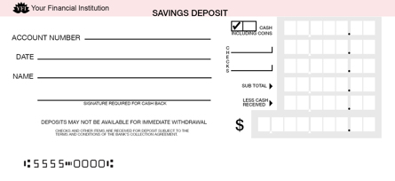 Pink Savings Deposit Counter Form Style 5