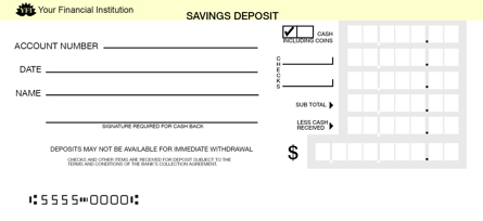 Yellow Savings Deposit Counter Form Style 5