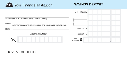 Blue Savings Deposit Counter Form Style 4