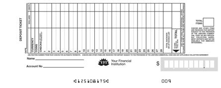 Sound Banking Company Business Deposit Tickets