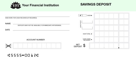 Green Savings Deposit Counter Form Style 4