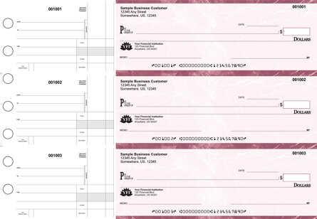 Burgundy Marble Standard Disbursement Business Checks