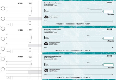 Teal Marble Standard Disbursement Business Checks