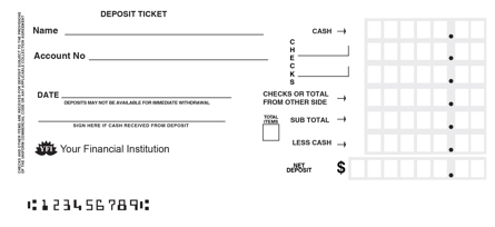 Personal Deposit Tickets Style 5
