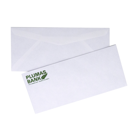 Plumas #10 White Gummed Non-Window Envelope