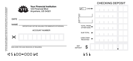 Checking Deposit Counter Form