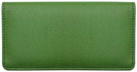 Green Textured Leather Checkbook Cover